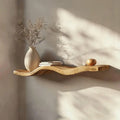 Rustic Wavy Floating Shelf Live Edge Decorative For Living Room